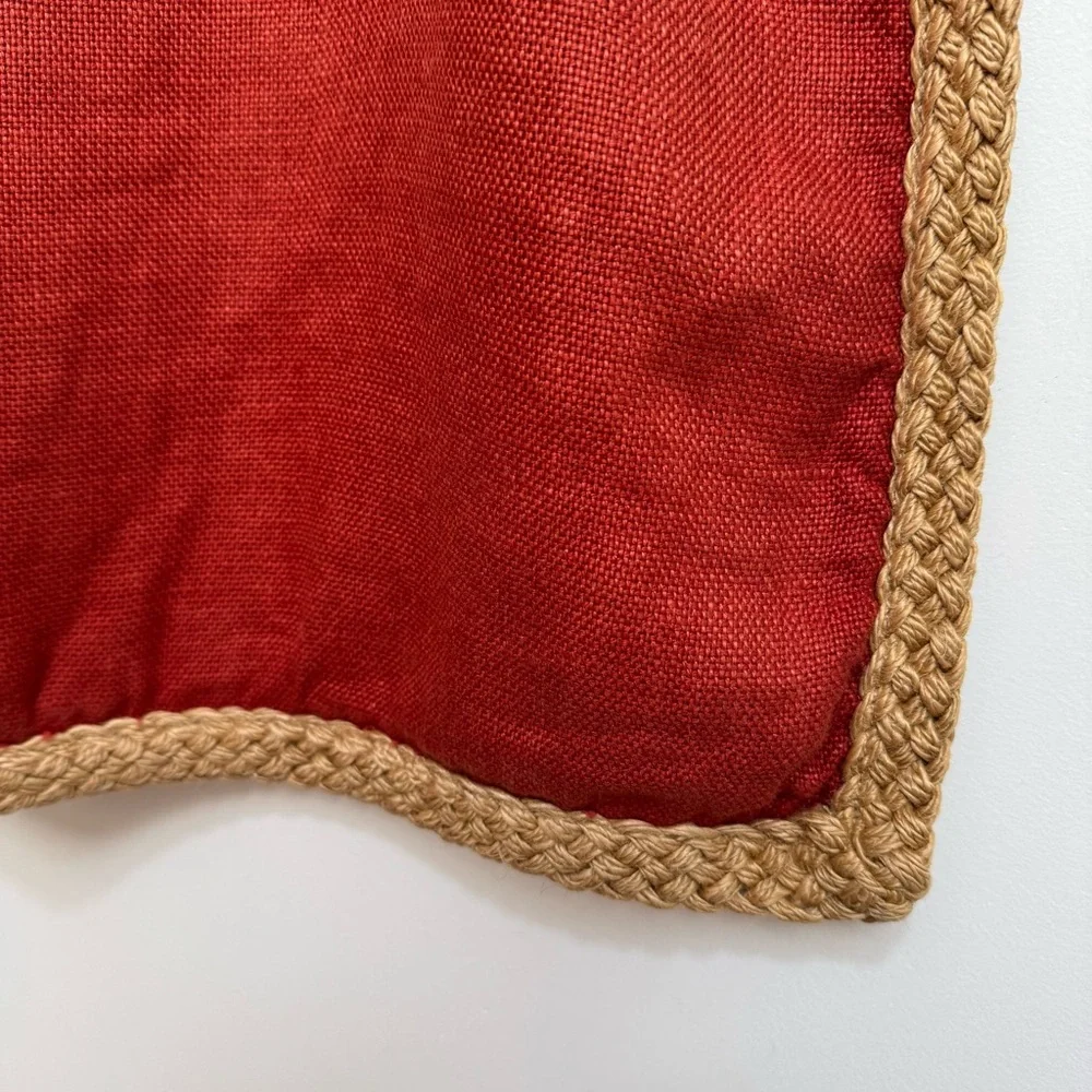 Pottery Barn 100% Linen Jute Braided‎ Trim Pillow Cover 20X20